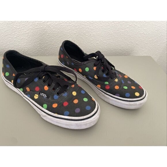 Vans Authentic Polka Dot Sneakers Casual Canvas Shoes Black Multi Size 4.5/6 - Picture 7 of 11